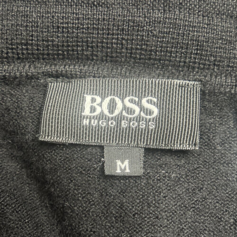 EUC Boss Hugo Boss Long Sleeved Kint Polo Sweater Merino Wool Size Medium - Picture 9 of 12